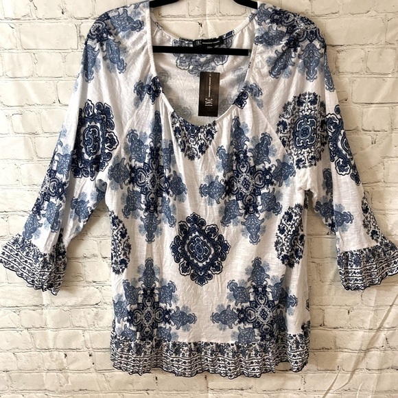 INC long sleeve Romanesque top - Picture 1 of 5